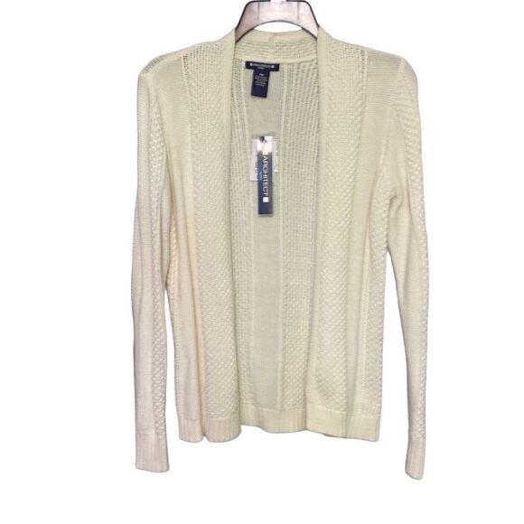 New Architect Petites Cream White cable Knit Open Cardigan Size Petite Medium - Picture 1 of 15